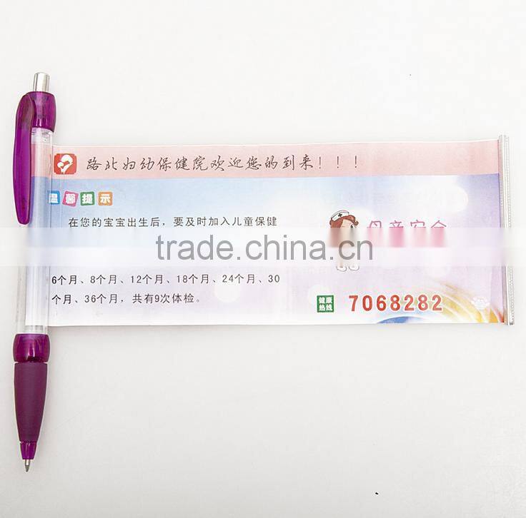 promotion pen with roll out paper