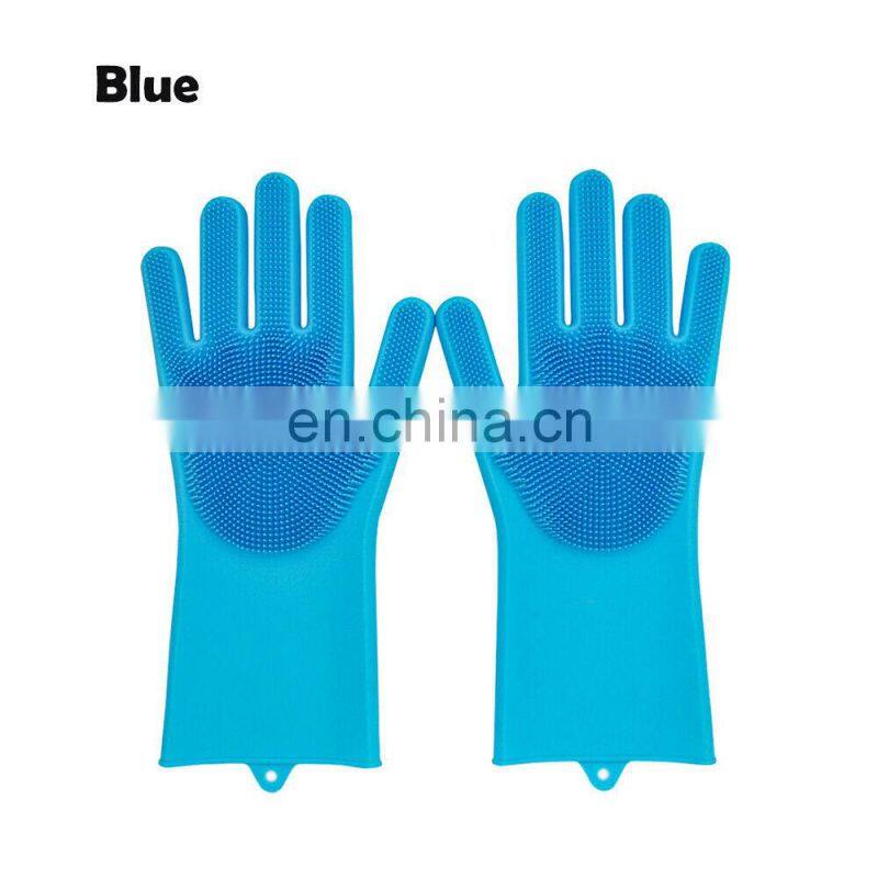 Dishwashing GloveR Magic Silicone Scrubber Rubber Cleaning GloveRs For Kitchen Pet