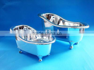 PP material special craft bathtub container,plastic wooden effect cosmetic products container