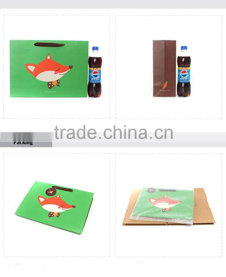 super size custom red with cute fox pattern paper gift bags