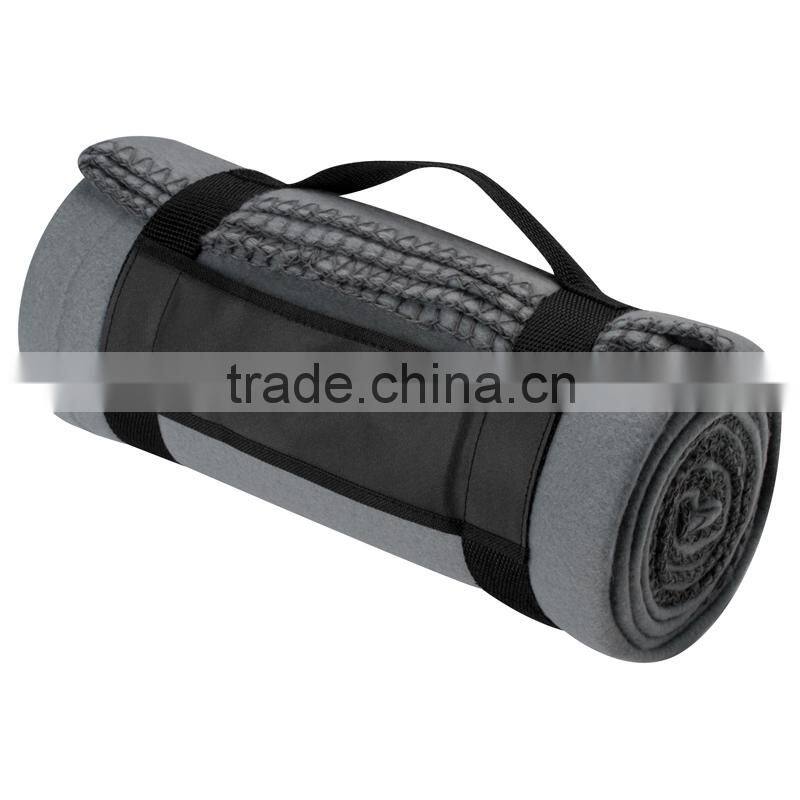 polar fleece blanket with black belt