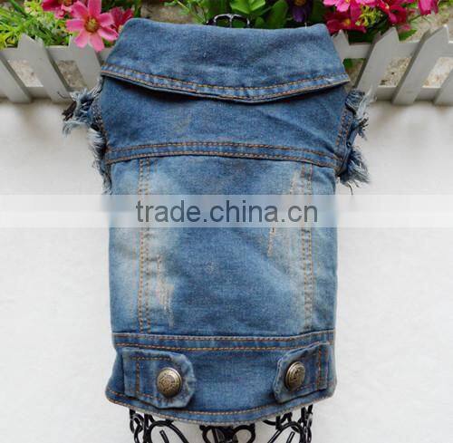 Retro-scratched grain cowboy dog clothes small spring/summer/autumn Teddy bear vest pet clothing