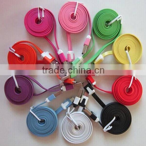 Factory supply Noodles V8 Micro usb Cable for Samsung HTC LG SONG