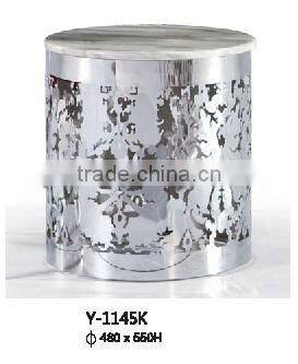 Cylindrical stainless steel carving flower shelf