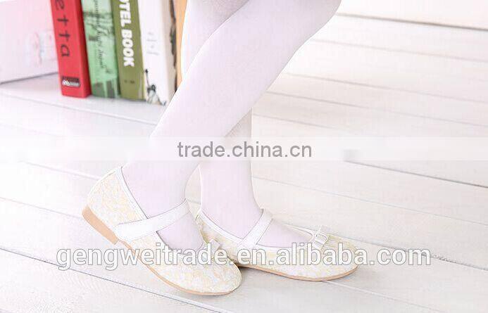 2015 Elegant girl princess lace shoes kids single shoes for school wear