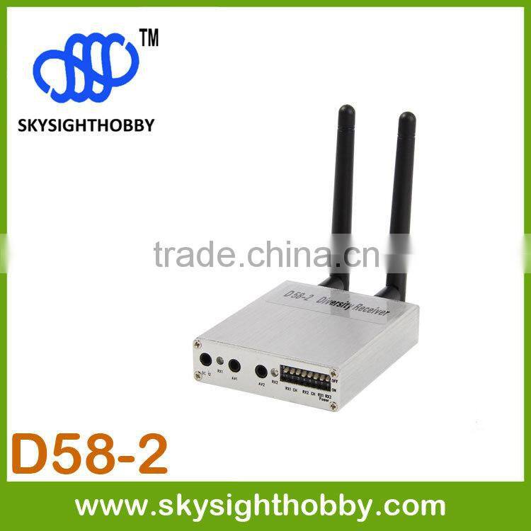 D58-2 5.8Ghz 32CH Wireless AV FPV Diversity Receiver + SKY-52W FPV 5.8G 2W A/V Long Range Transmitter for fpv goggle