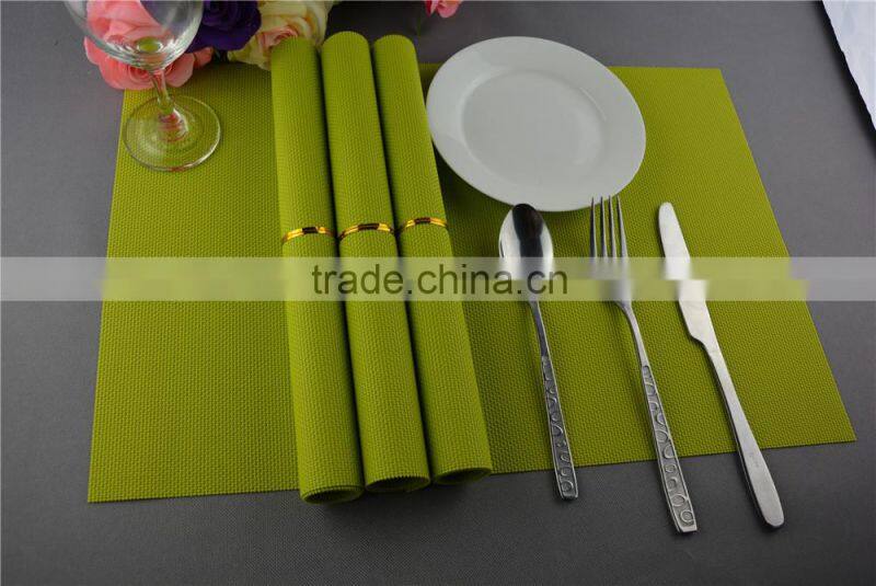 Table decoration PVC gold placemat solid color pure color bright color grass green placemat 45*30cm