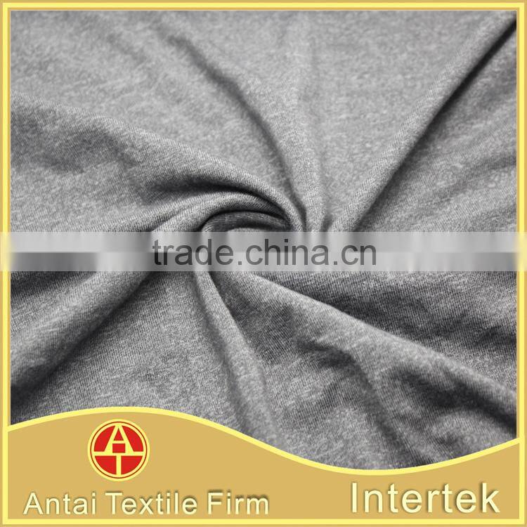 Weft knitted cotton touch polyester rayon spandex T-shirt fabric