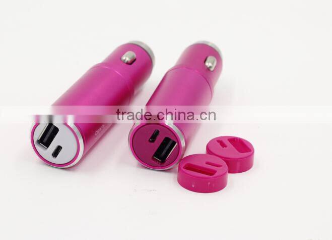 hot sell universal car accessories mini car charger 2 port for mobile devices