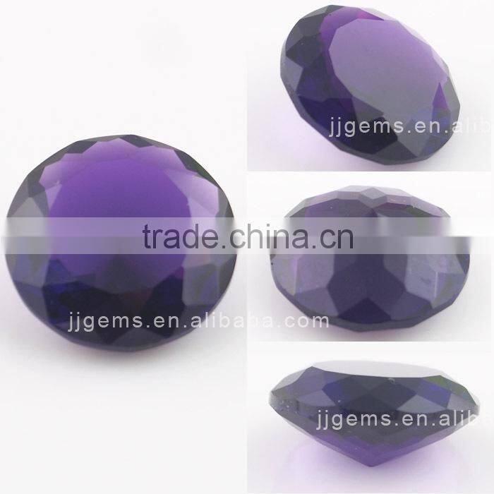 Hot sale round shape multi-facet cut synthetic amethyst quartz crystal for sale