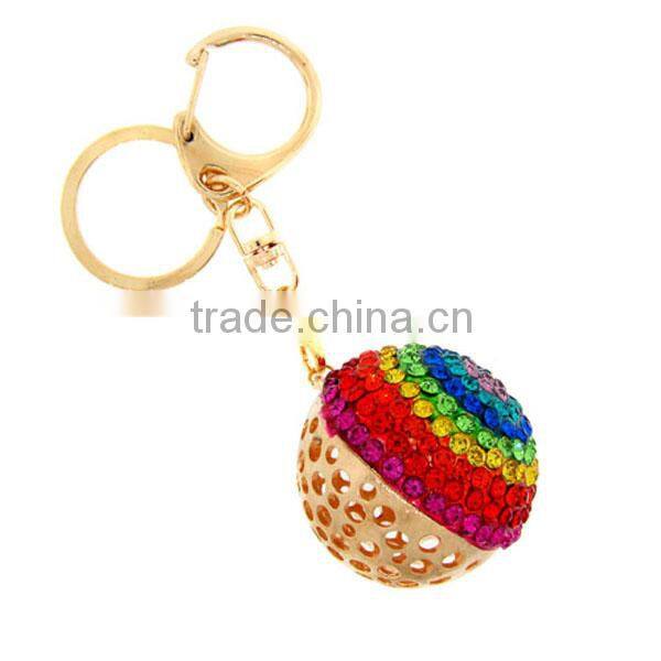 Crystal accents tiger head keychain