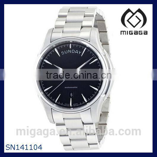 Black Dial Stainless Steel Mens Japan Movt Watch Stainless Steel Bracelet Automatic Movement Water Resistance MENS WATCH