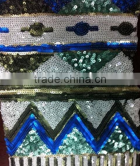 Wholesale cheap colorful sequins embroidery fabrics