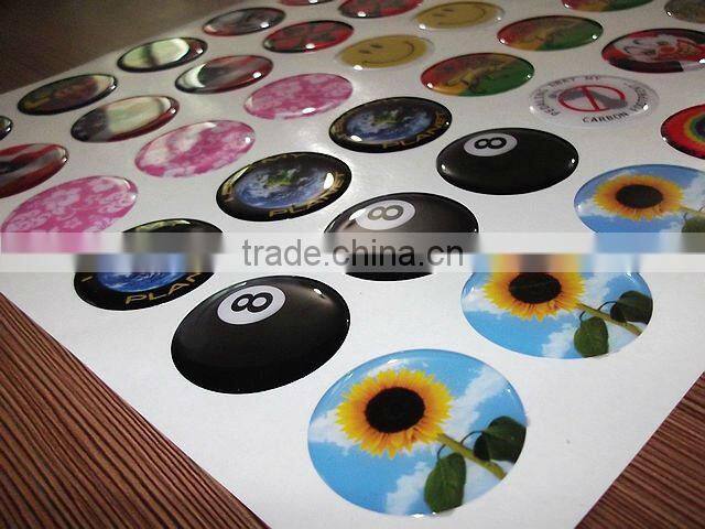 Custom and Adhesive make epoxy resin sticker dome stickers made in China