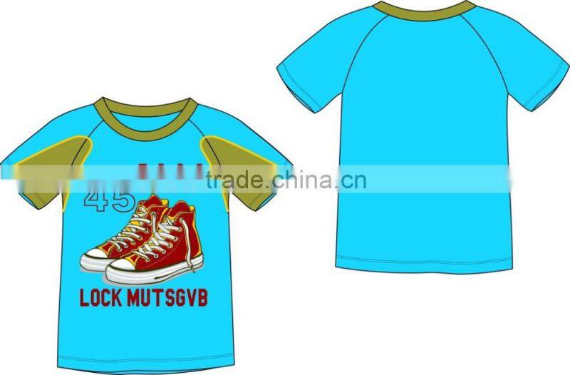 Wholesale Price Toddler Boys T-shirt with chest print baby clothing kindergarten baby boys T-shirt