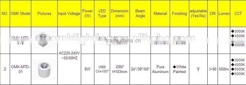 round ajustable surface mounted downlight