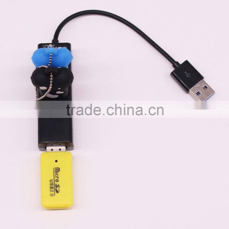 2016 usb 2.0 high speed charging 3 port usb hub white and black with OEM logo