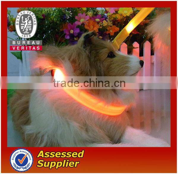 without MOQ pet collar and leash with flash light