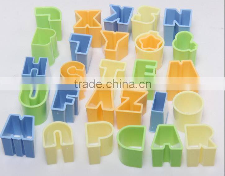 Colorful plastic cookie cutters
