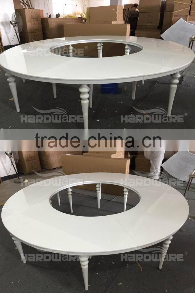 wholesale round moon wedding banquet table , white top dining table