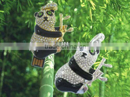 Cute Lovely Promotional Gift Diamond Panda Shape USB