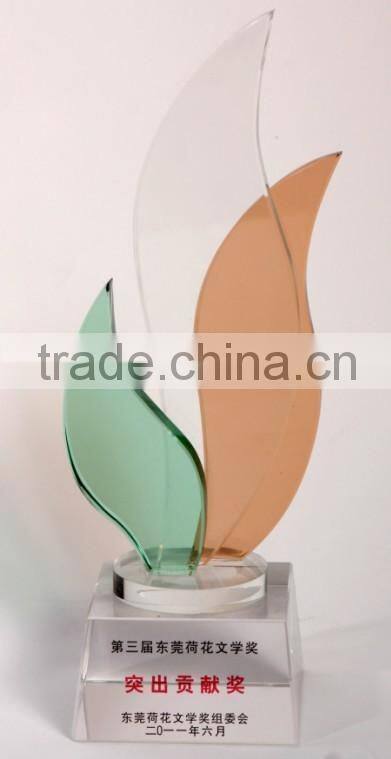 simple crystal diamond award trophy