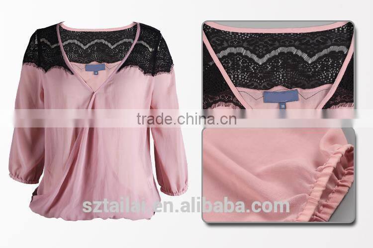 Made in China Top-end Fitness Dyed fashion lady chiffon blouse