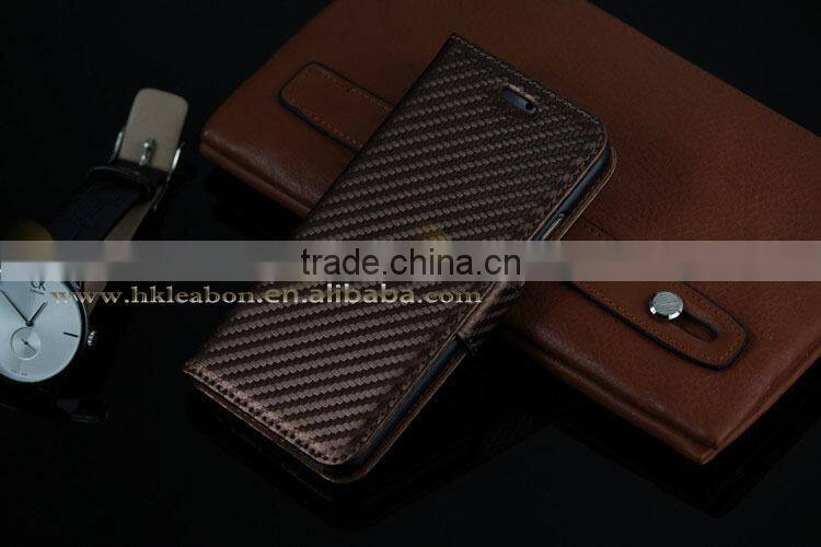 carbon fiber Leather Case Cover for iPhone 6 Plus, Magnetic Flip Cover PU Wallet Leather Case for iPhone 6