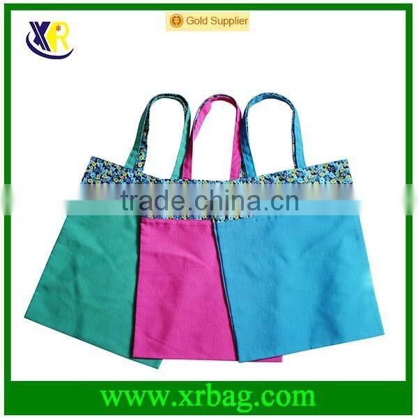 Custom colorful matching standard size canvas tote bag