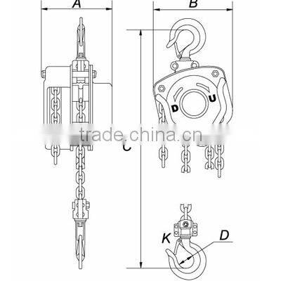 Best quality 0.5 ton manual chain block G80 chain best price
