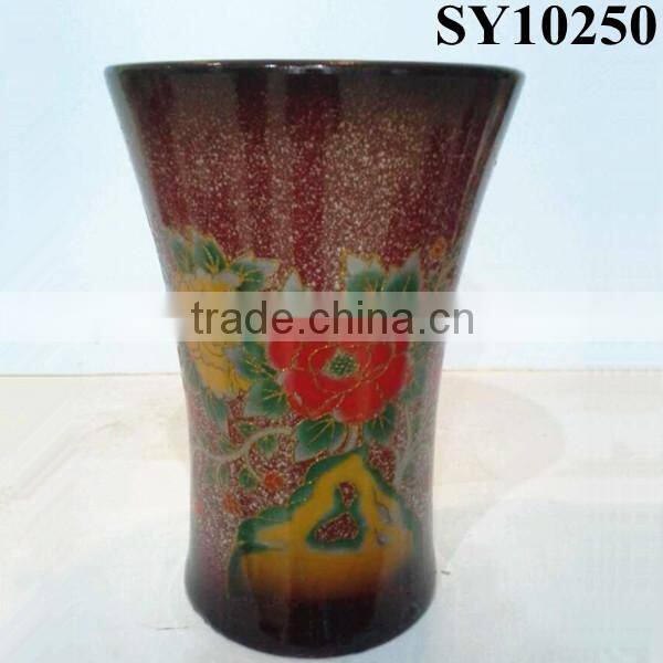 Pot for flower maroon outdoor big porcelain planter pot wholesale