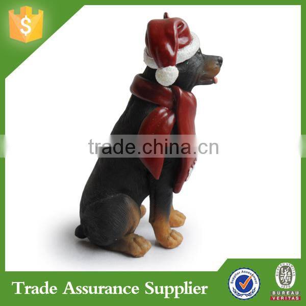 China Factory ODM/OEM Resin Rottweiler Dog Christmas Ornaments