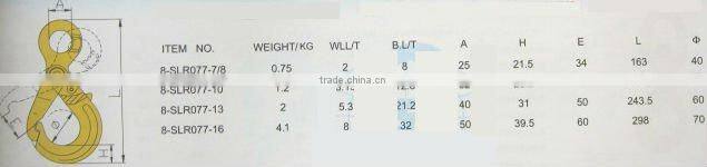 G80 eye self-locking hook with grip