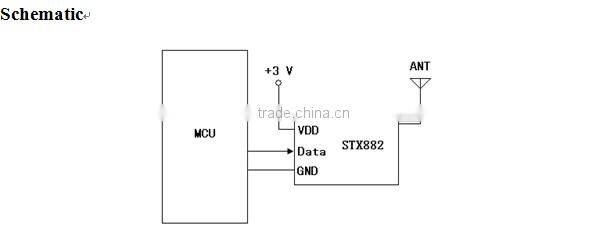 NiceRF low cost embedded ASK digital rf modulator receiver wireless module STX882