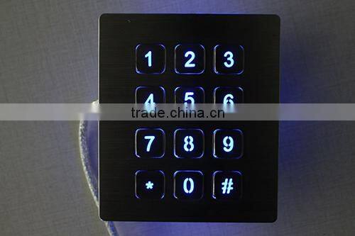 12 keys metal numeric vandal proof illuminated keypad
