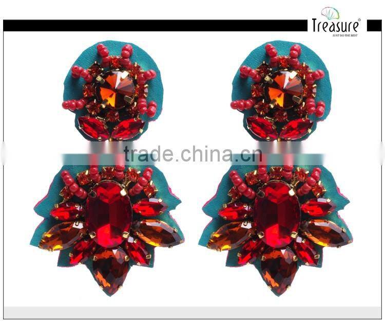 2014 fashion jewelry red crystal earring dangle diamond earrings jewelry for women