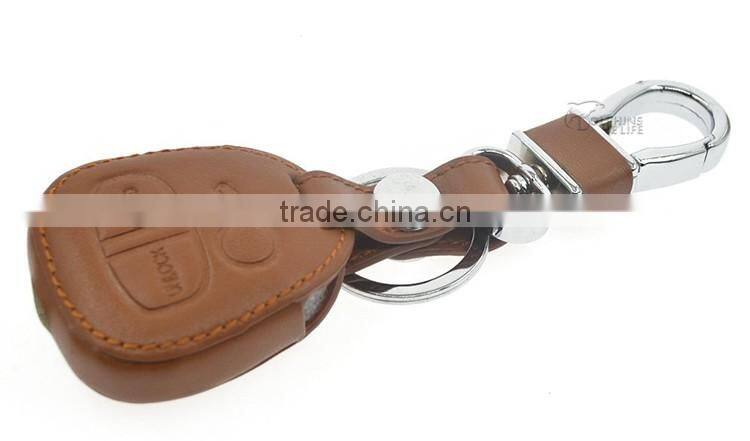 Car Leather Remote Key Cover Case For Mitsubishi Lancer Outlander ASX Pajero 3 button Insert Accessories