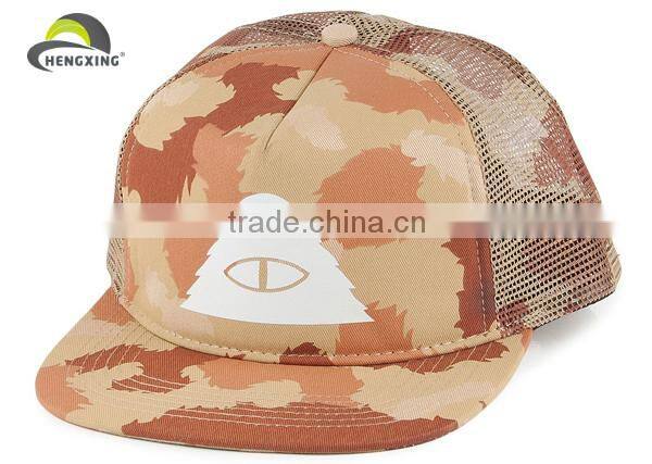 Camo print trucker hat custom mesh baseball cap