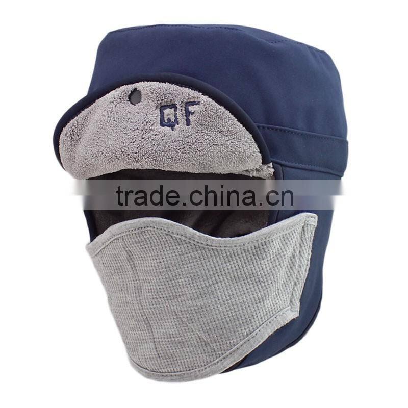 Winter 100%polyester earflaps trapper hat wholesale