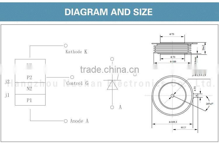 KK2500 2200-2500v 2500A fast thyristor fast switching thyristor