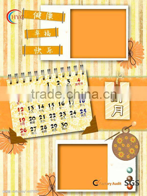 2014 promotion gift all kinds design wall calendar