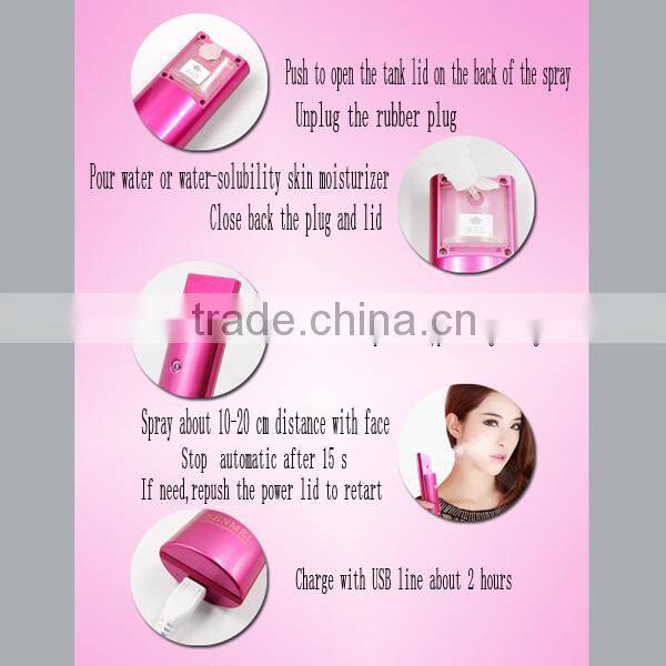 2015 new fashion purple color handy facial sprayer instrument for personal moisturing