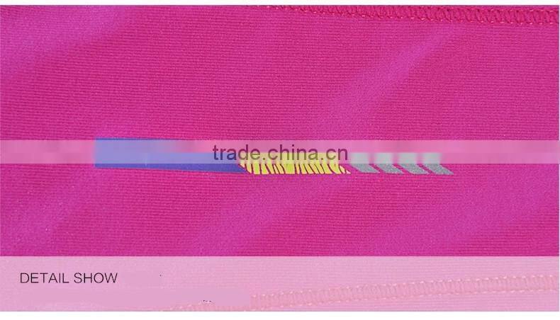 2016 wholesale women customized shirt/fitness compression yoga wear