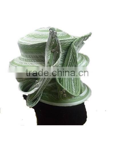 2015 popular and new designed cheap women church hat body/ribbon hat base