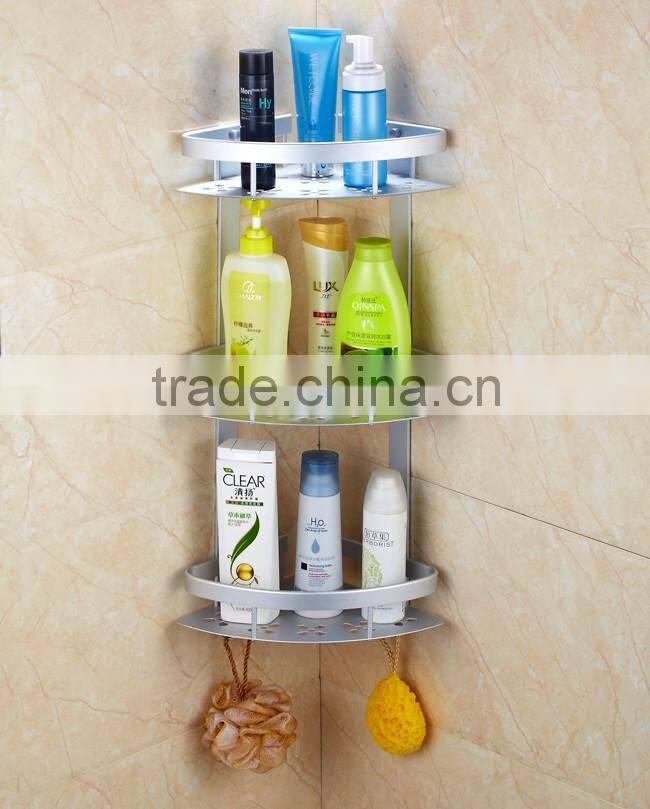 modern decorative wall shelf wall decor shelf/3 layer aluminum bathroom shelf/corner shelves for bathroom