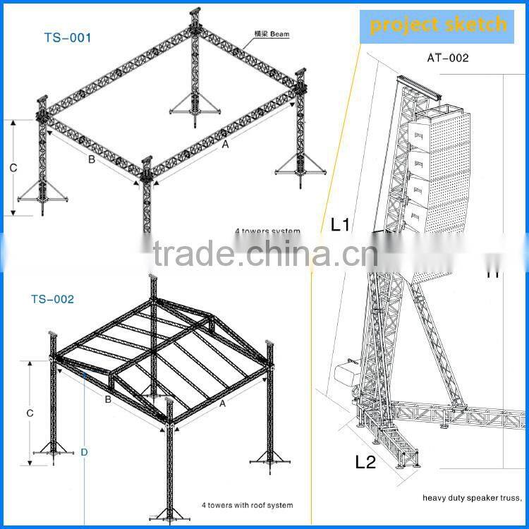 Medium Duty Compact Aluminum Speaker Tower Truss For Event