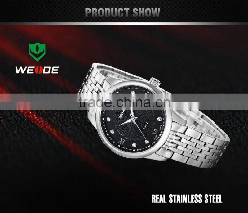 WEIDE full stainless steel wrist watch high quality quartz watches men