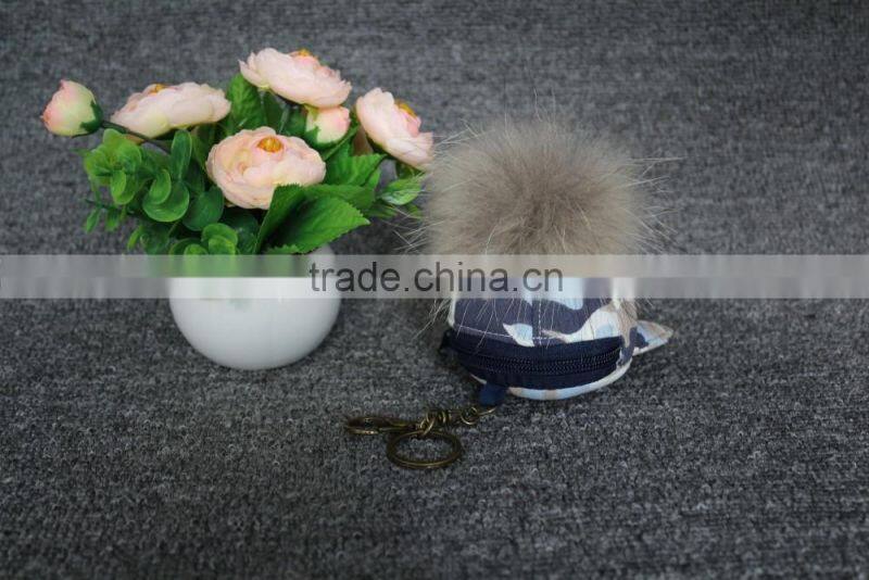 Pom Pom Fur p[urse / raccoon Fur Keyring / Plush Toy handbag