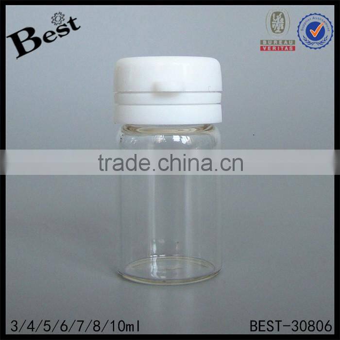 3ml 4ml 5ml 6ml 7ml 8ml clear glass bottle with white tear off cap for medicine
