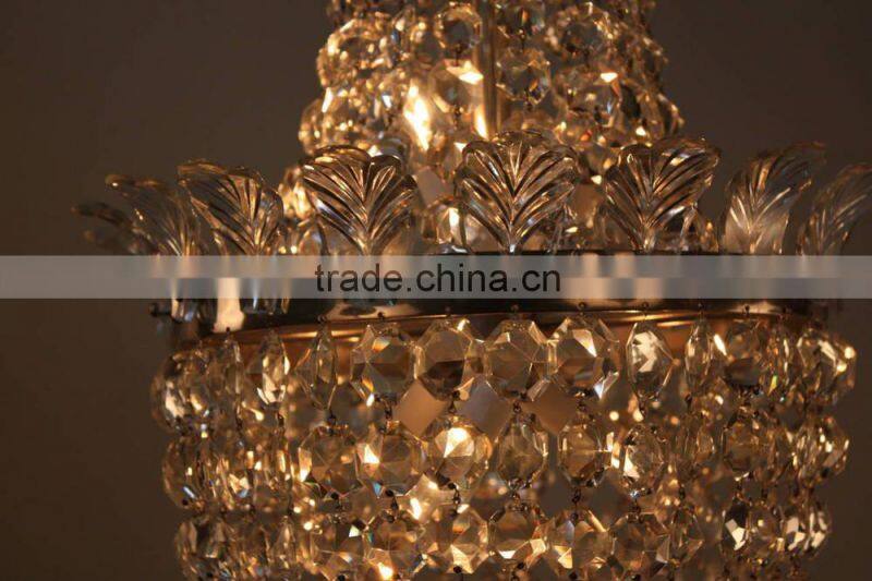 530-5 Mid-Century Crystal Chandelier